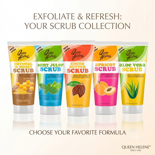Queen Helene Face Scrub Bundle | 5-Piece Exfoliating Facial Scrub Set for All Skin Types