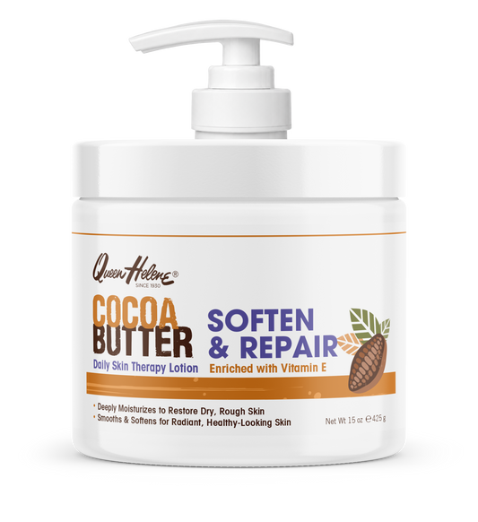 Queen Helene Cocoa Butter Soften & Repair Daily Skin Therapy Lotion with Vitamin E 15 oz